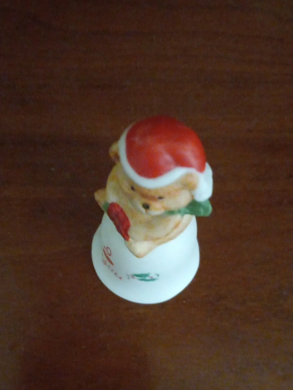 Vintage Russ Berrie Christmas Teddy Bear Ceramic Bell – I Love You Holiday Decor